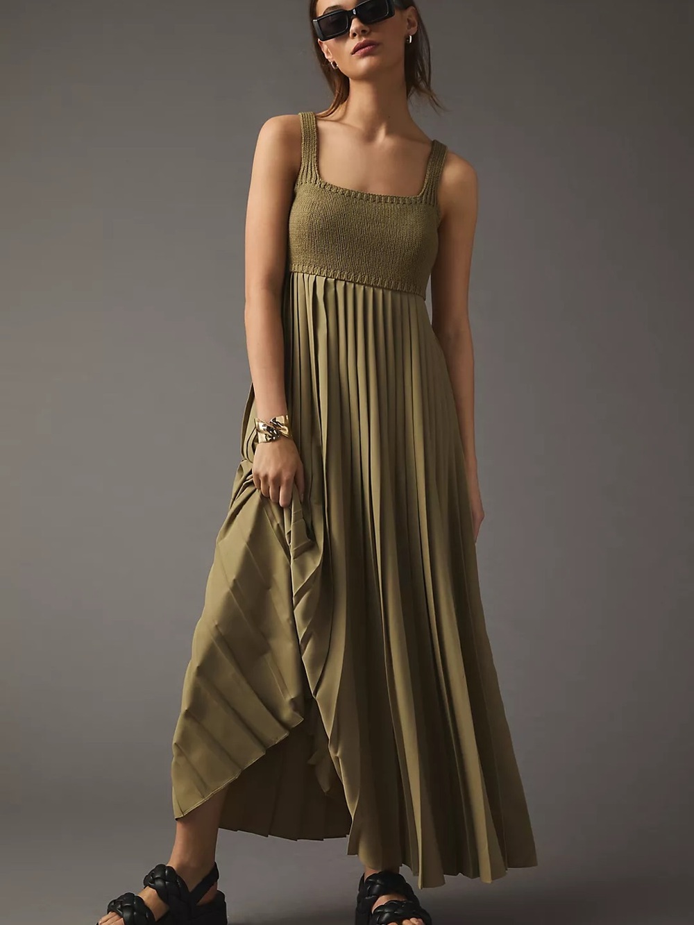 Anthropologie x MARE MARE Olive Maxi Dress with Pleated Skirt